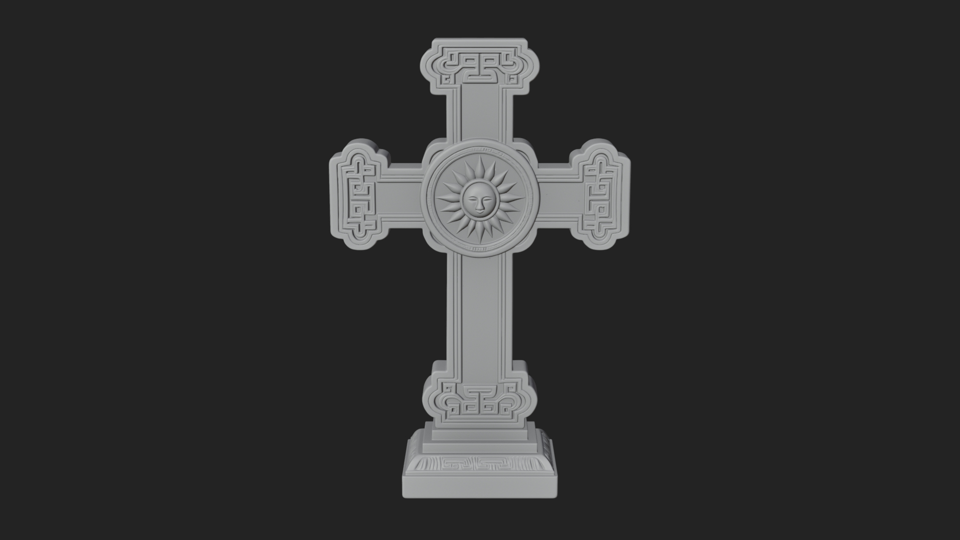 Carved Relief Wall Cross Design 426 3D Print Model 3D Model