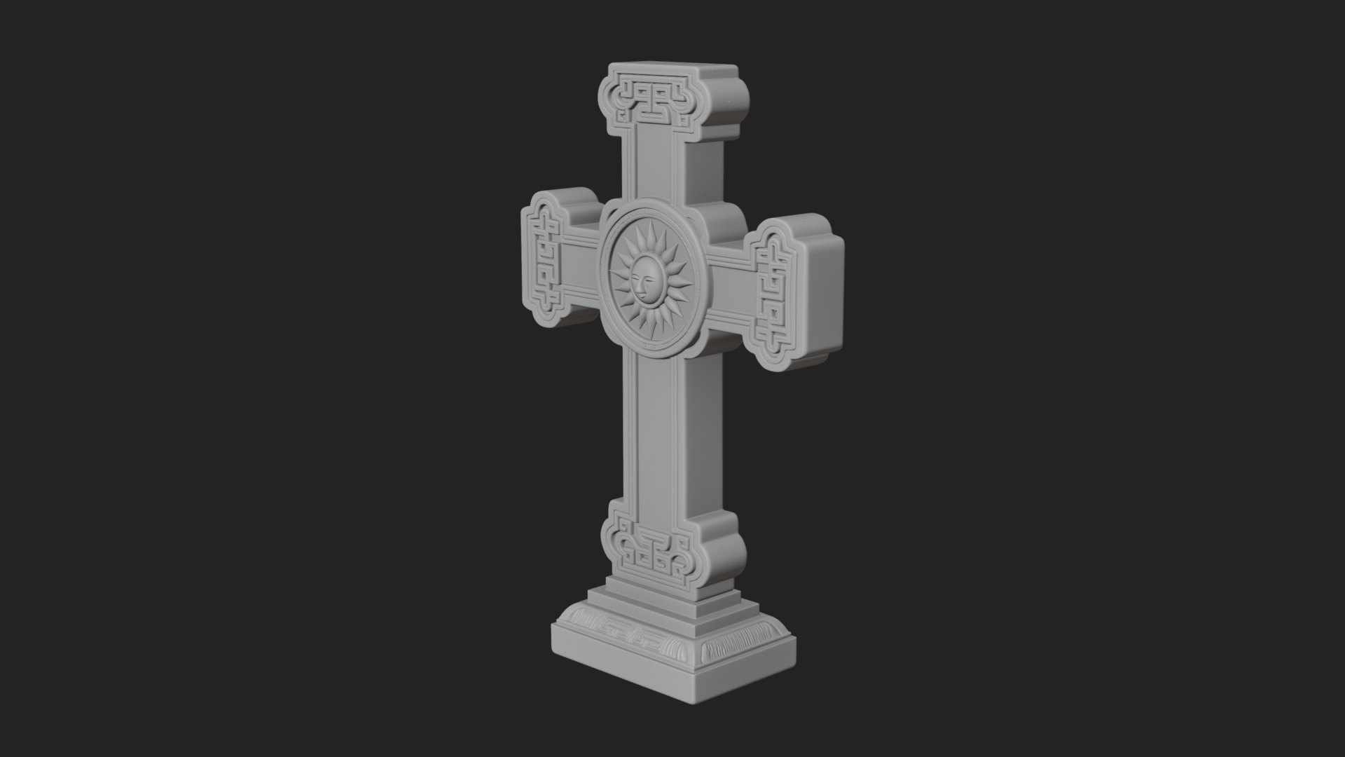 Carved Relief Wall Cross Design 426 3D Print Model 3D Model