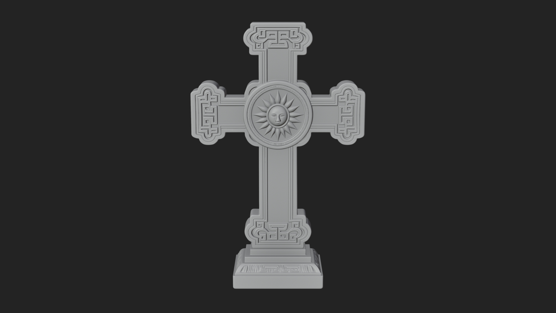 Carved Relief Wall Cross Design 426 3D Print Model 3D Model