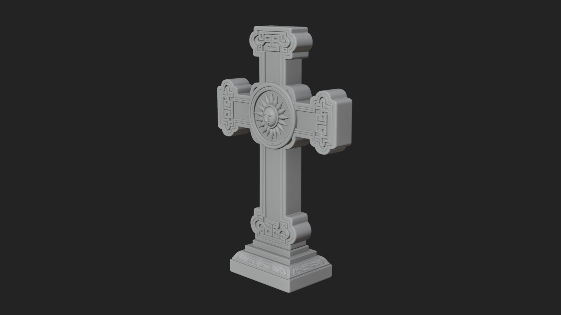 Carved Relief Wall Cross Design 426 3D Print Model 3D Model