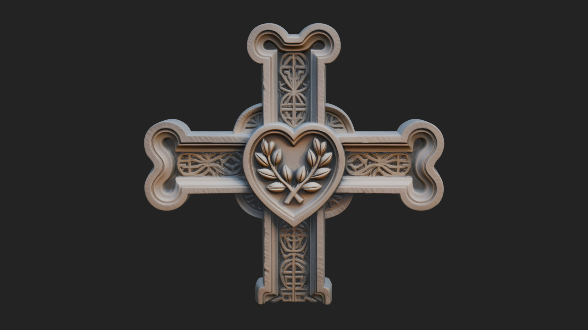 Carved Relief Wall Cross Design 427 3D Print Model 3D Model