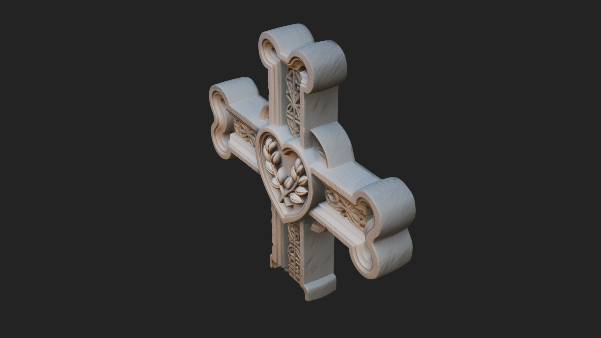 Carved Relief Wall Cross Design 427 3D Print Model 3D Model