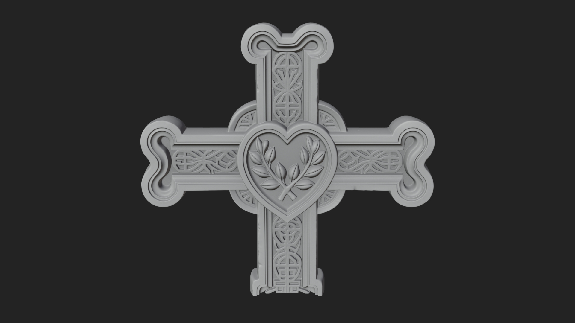 Carved Relief Wall Cross Design 427 3D Print Model 3D Model