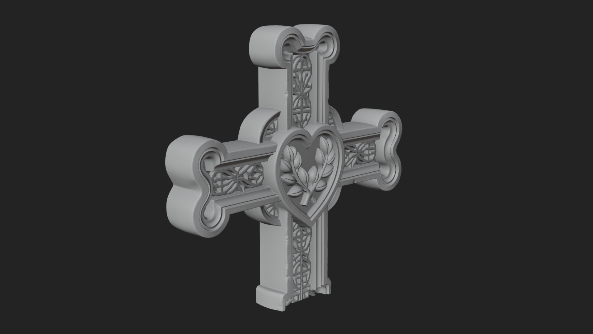 Carved Relief Wall Cross Design 427 3D Print Model 3D Model