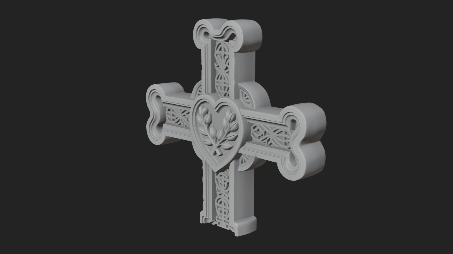 Carved Relief Wall Cross Design 427 3D Print Model 3D Model