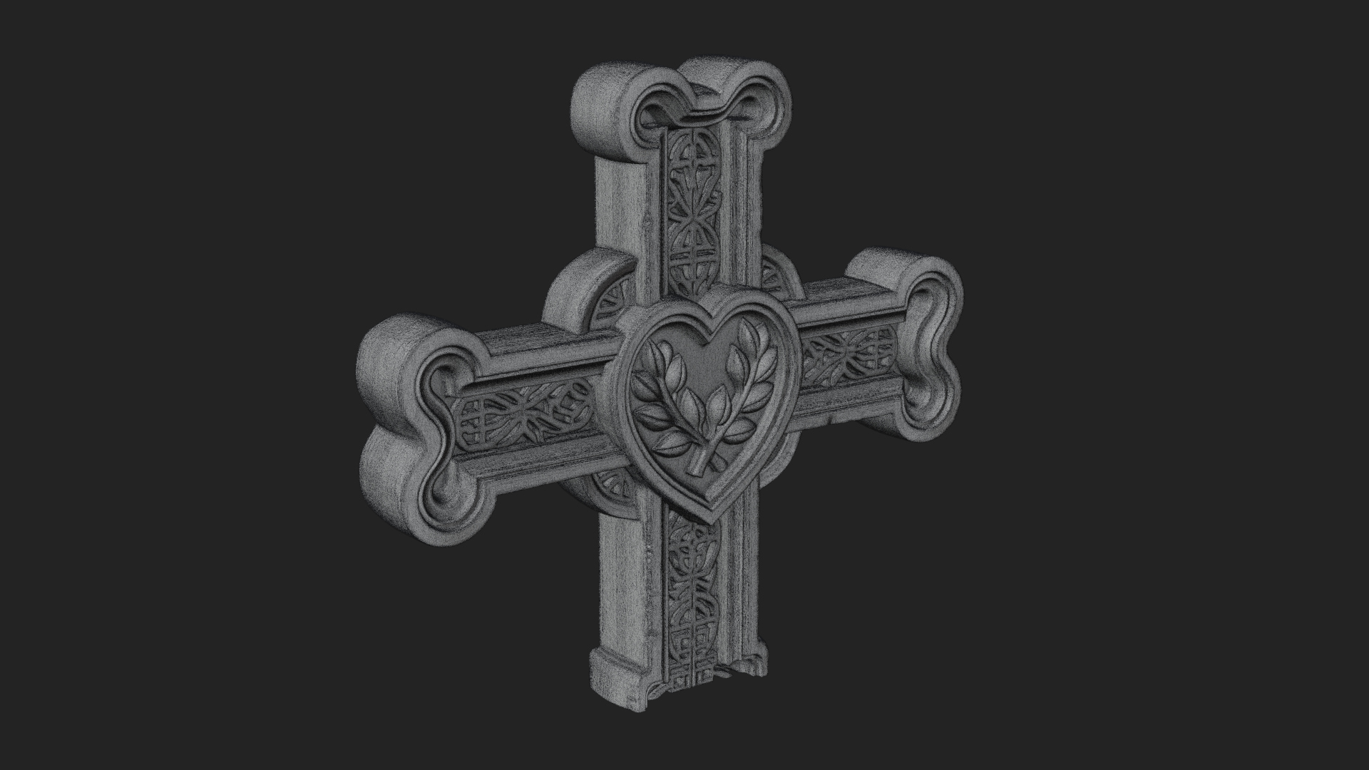 Carved Relief Wall Cross Design 427 3D Print Model 3D Model