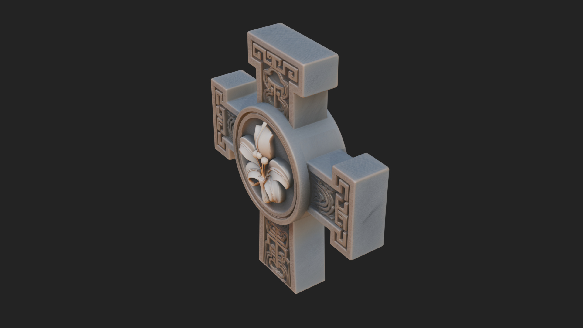 Carved Relief Wall Cross Design 428 3D Print Model 3D Model