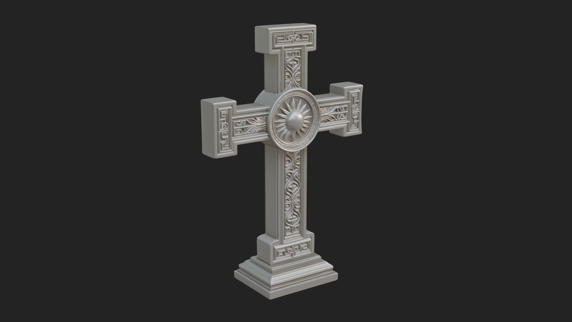 Carved Relief Wall Cross Design 429 3D Print Model 3D Model