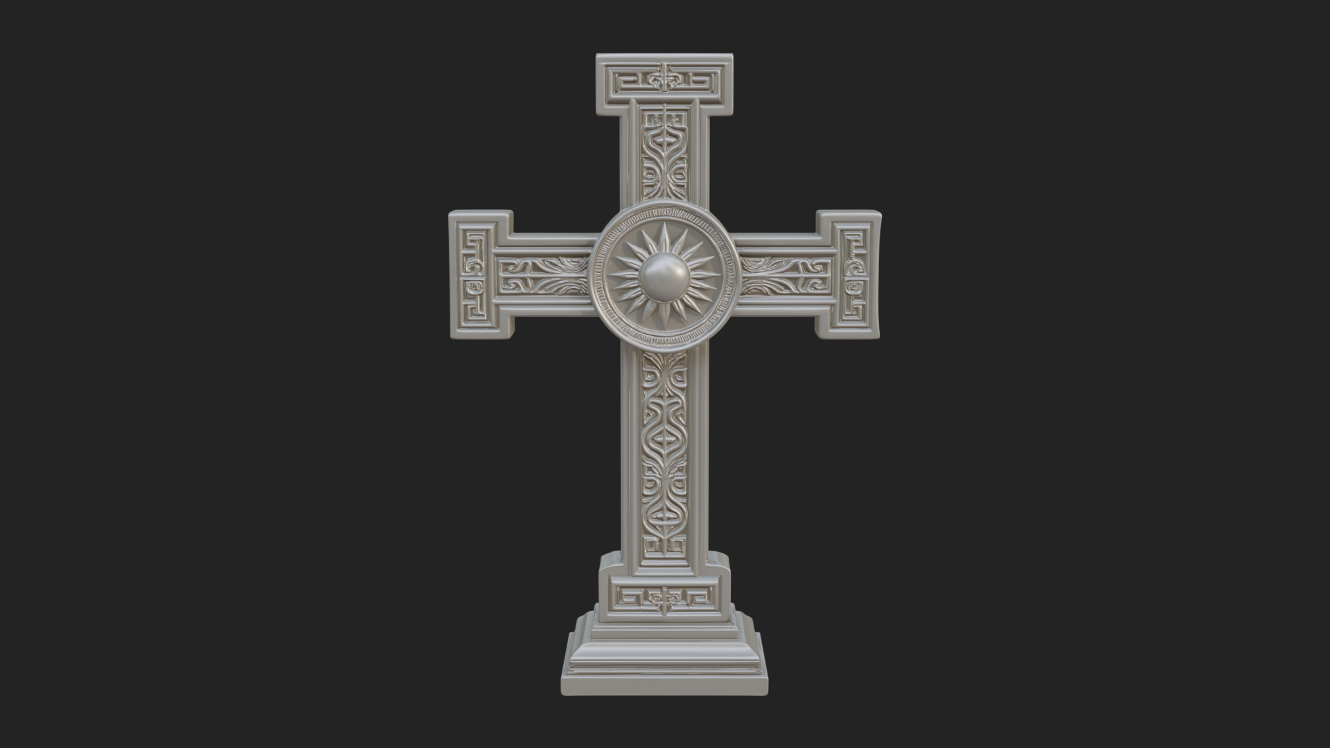 Carved Relief Wall Cross Design 429 3D Print Model 3D Model