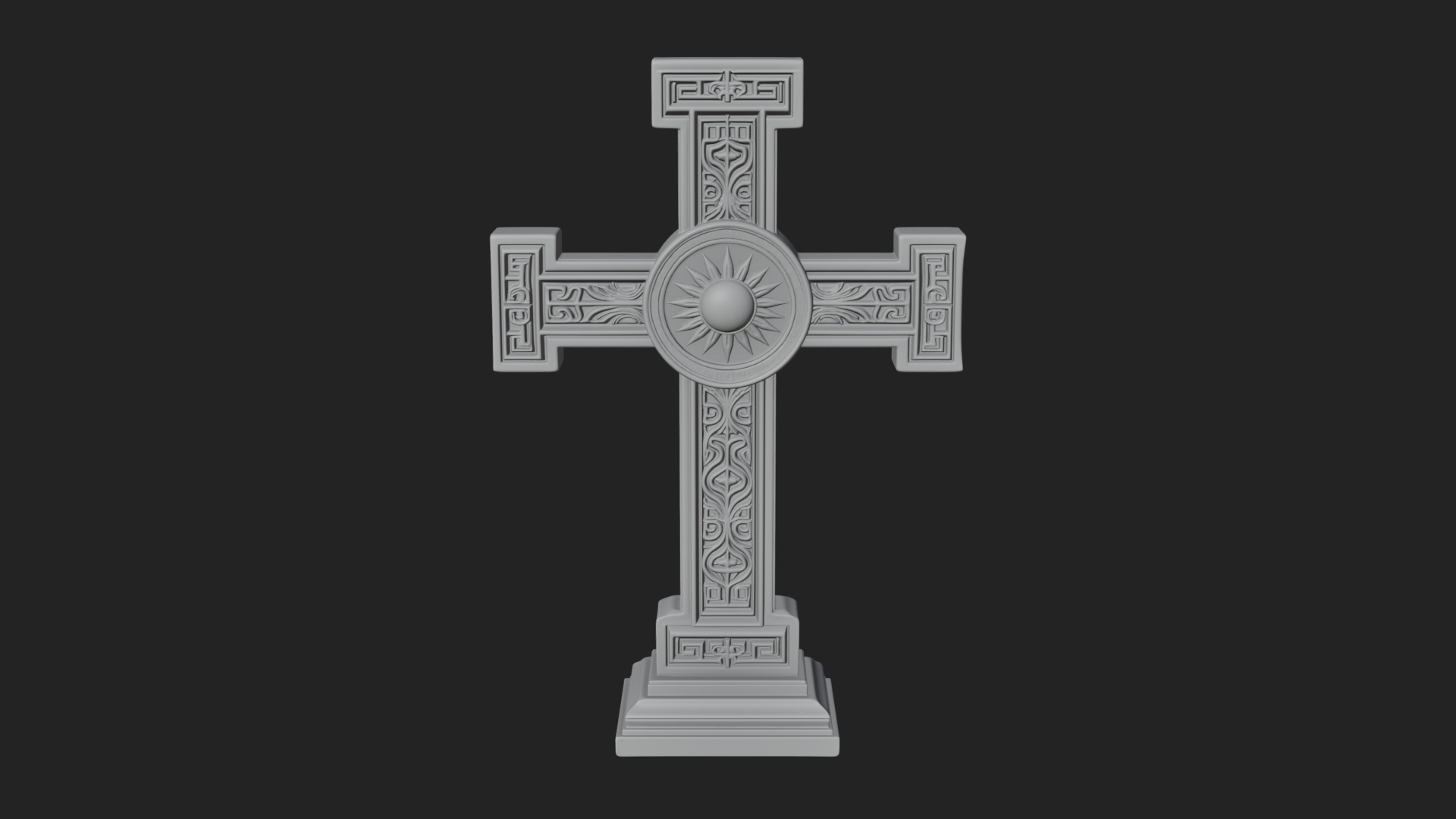 Carved Relief Wall Cross Design 429 3D Print Model 3D Model