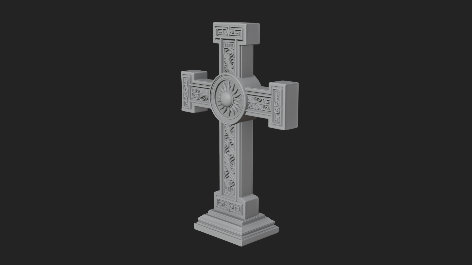 Carved Relief Wall Cross Design 429 3D Print Model 3D Model