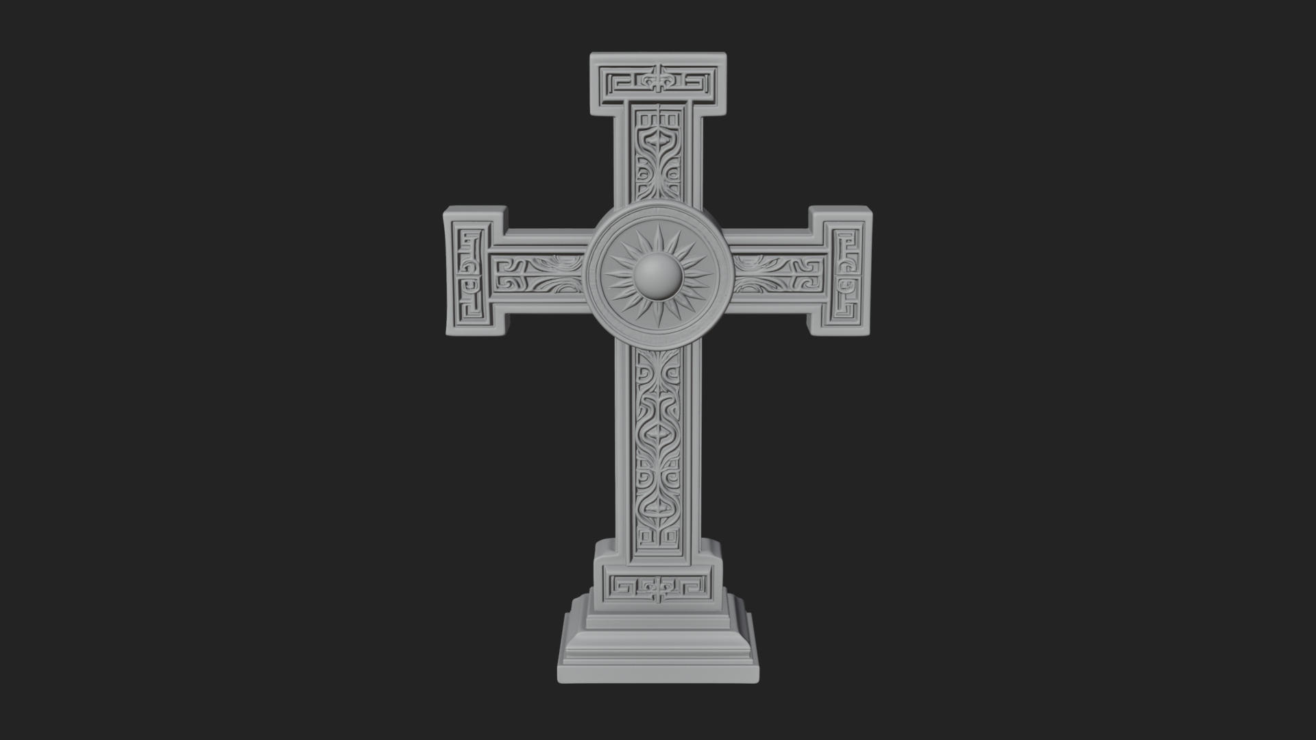 Carved Relief Wall Cross Design 429 3D Print Model 3D Model