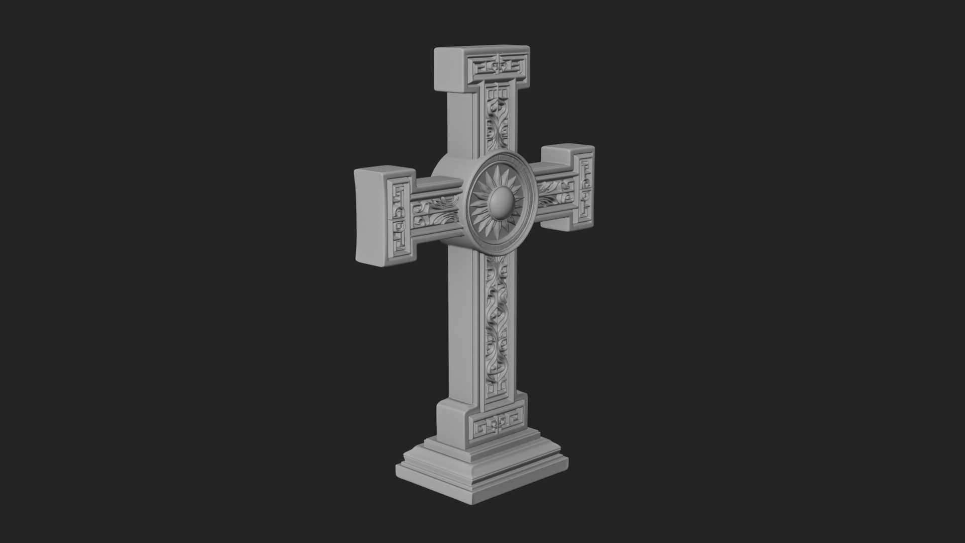 Carved Relief Wall Cross Design 429 3D Print Model 3D Model