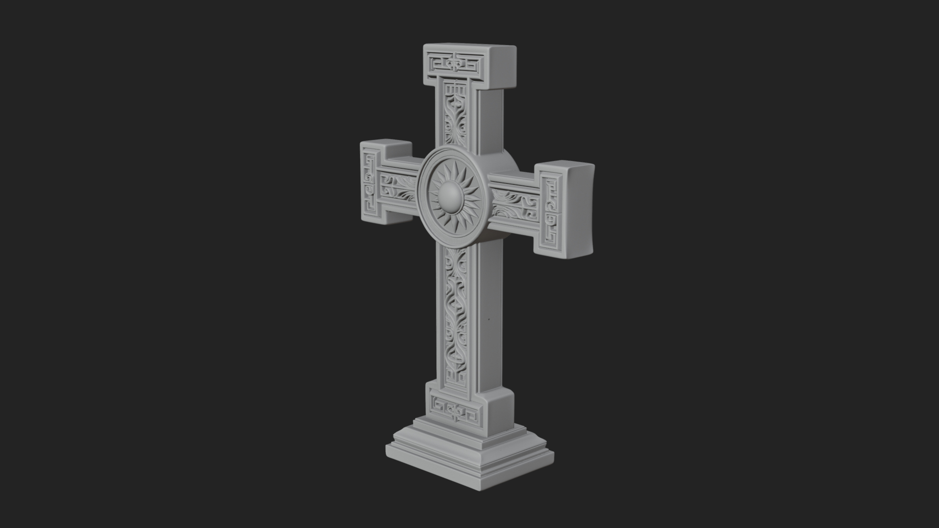 Carved Relief Wall Cross Design 429 3D Print Model 3D Model