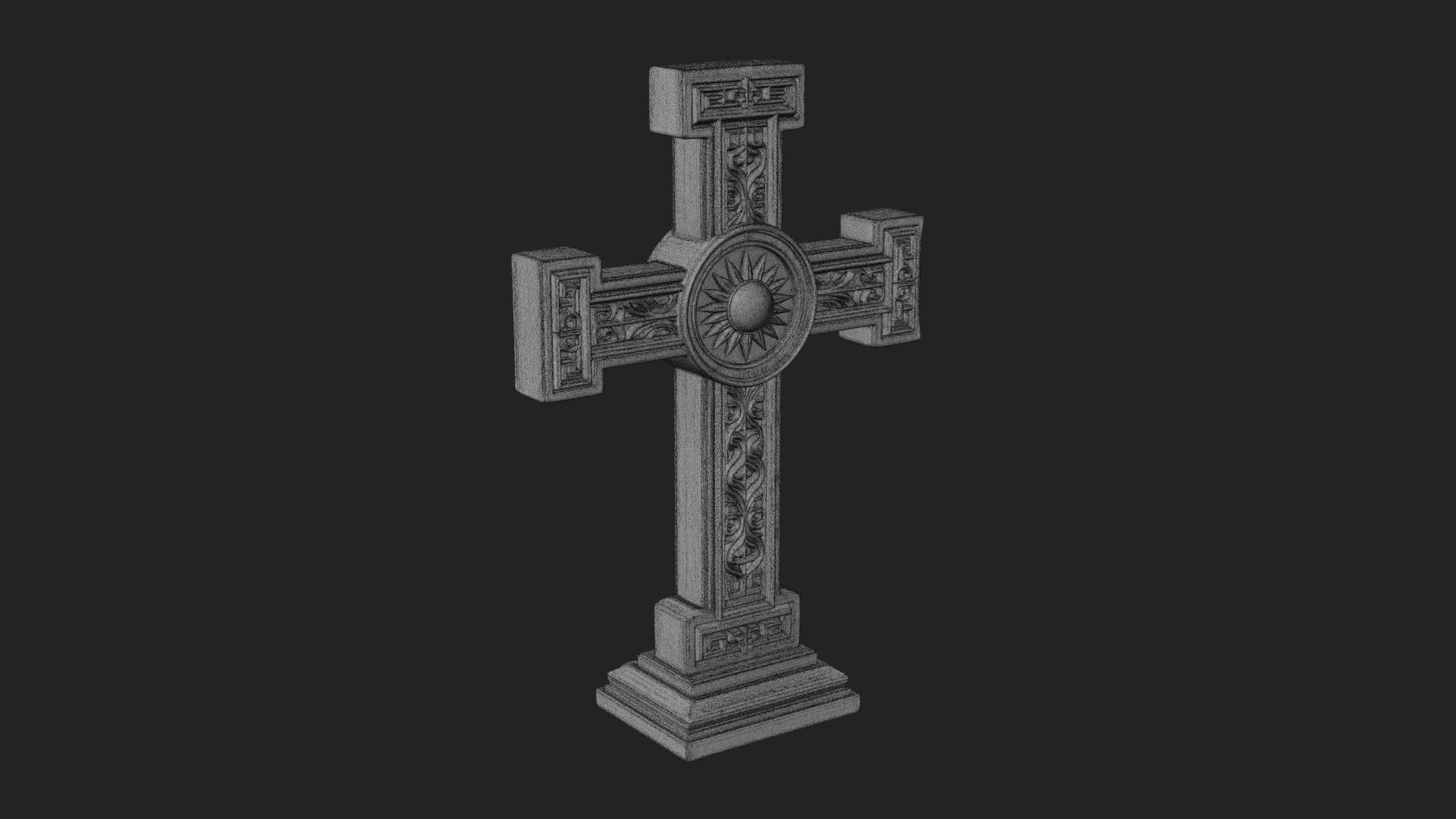 Carved Relief Wall Cross Design 429 3D Print Model 3D Model