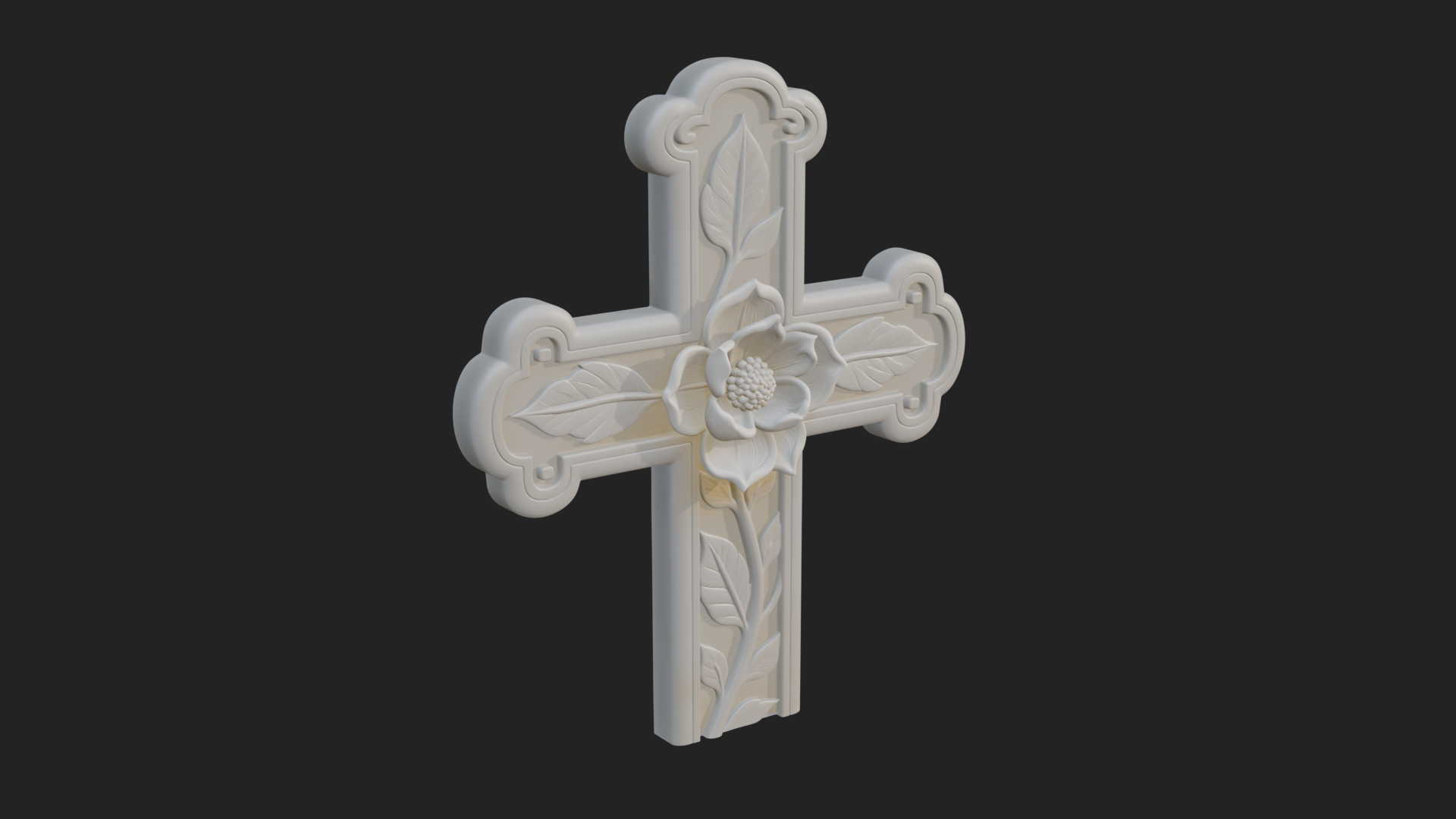 Carved Relief Wall Cross Design 43 3D Print Model 3D Model