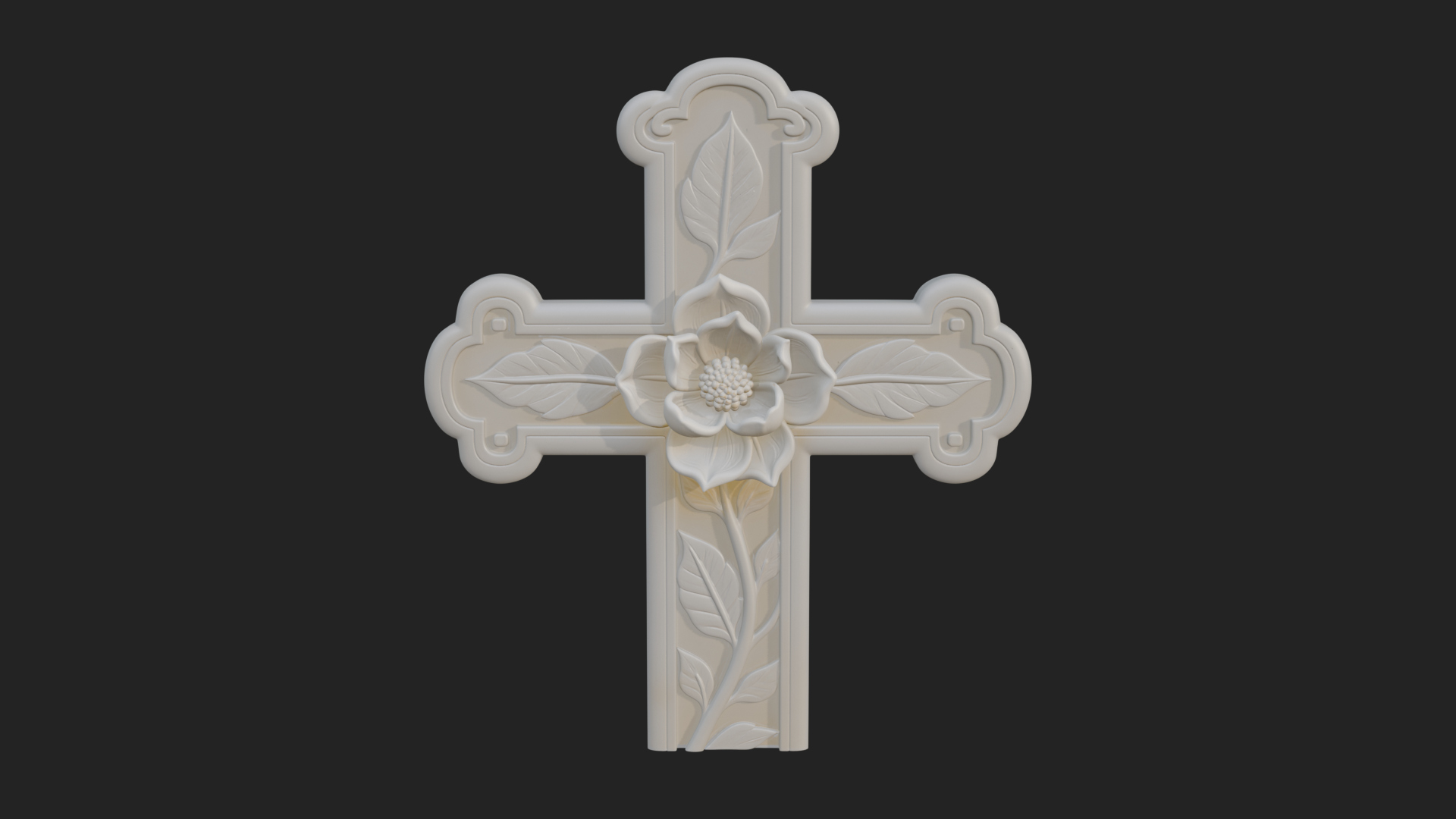Carved Relief Wall Cross Design 43 3D Print Model 3D Model