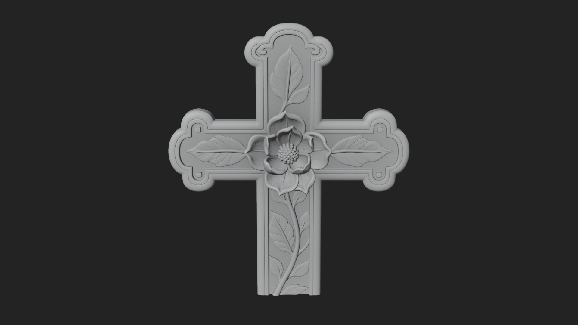 Carved Relief Wall Cross Design 43 3D Print Model 3D Model
