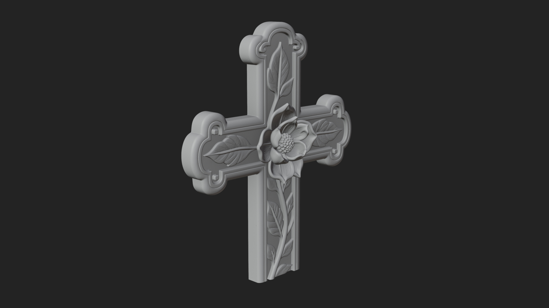 Carved Relief Wall Cross Design 43 3D Print Model 3D Model