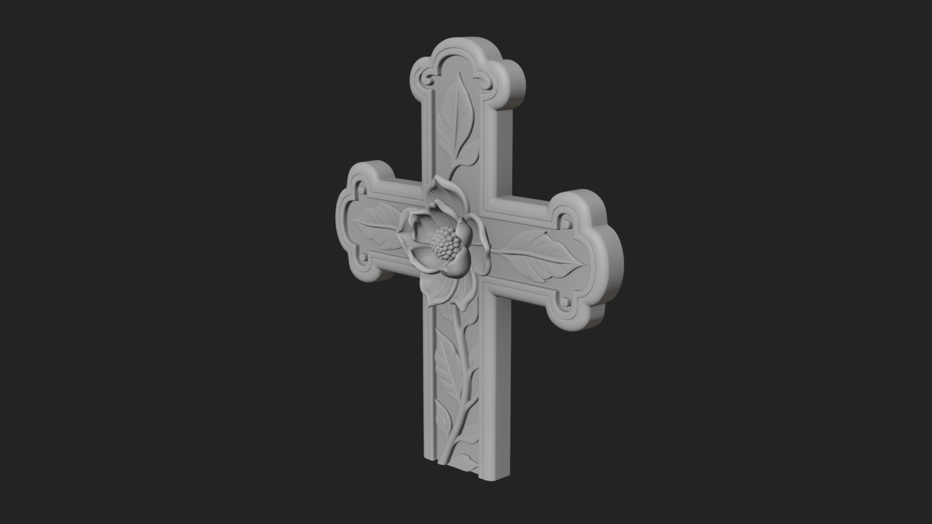 Carved Relief Wall Cross Design 43 3D Print Model 3D Model