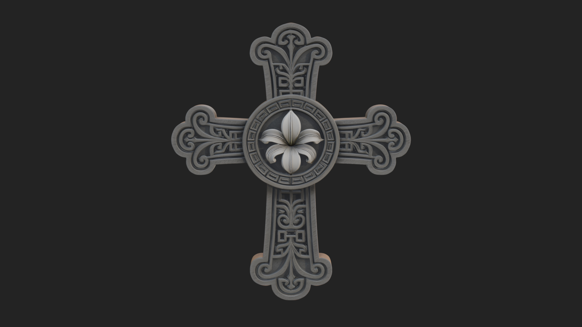 Carved Relief Wall Cross Design 430 3D Print Model 3D Model