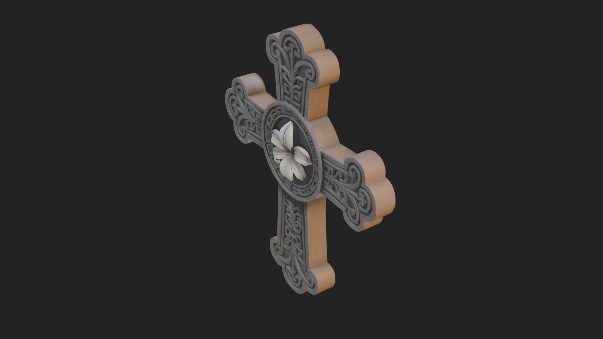 Carved Relief Wall Cross Design 430 3D Print Model 3D Model