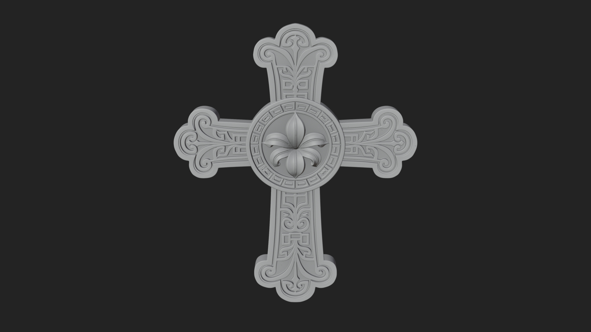 Carved Relief Wall Cross Design 430 3D Print Model 3D Model