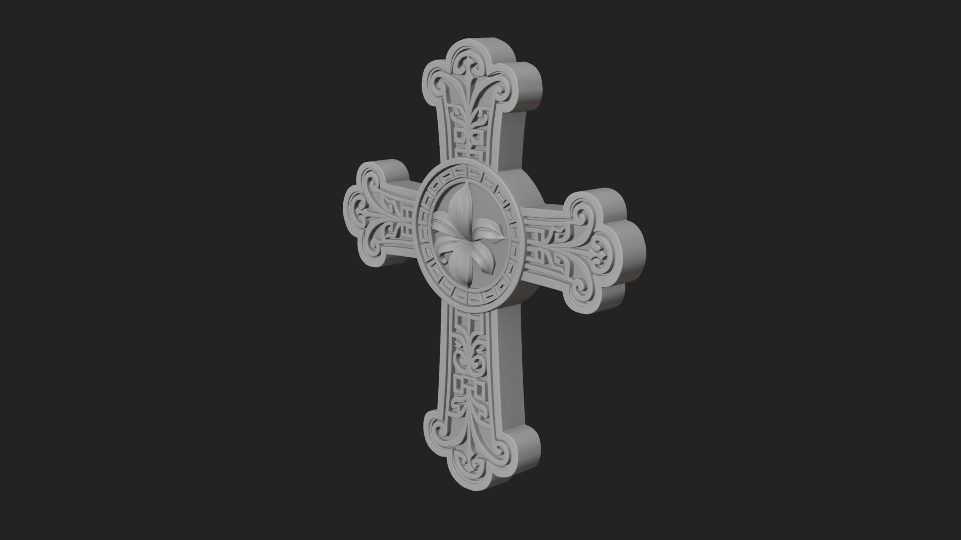 Carved Relief Wall Cross Design 430 3D Print Model 3D Model