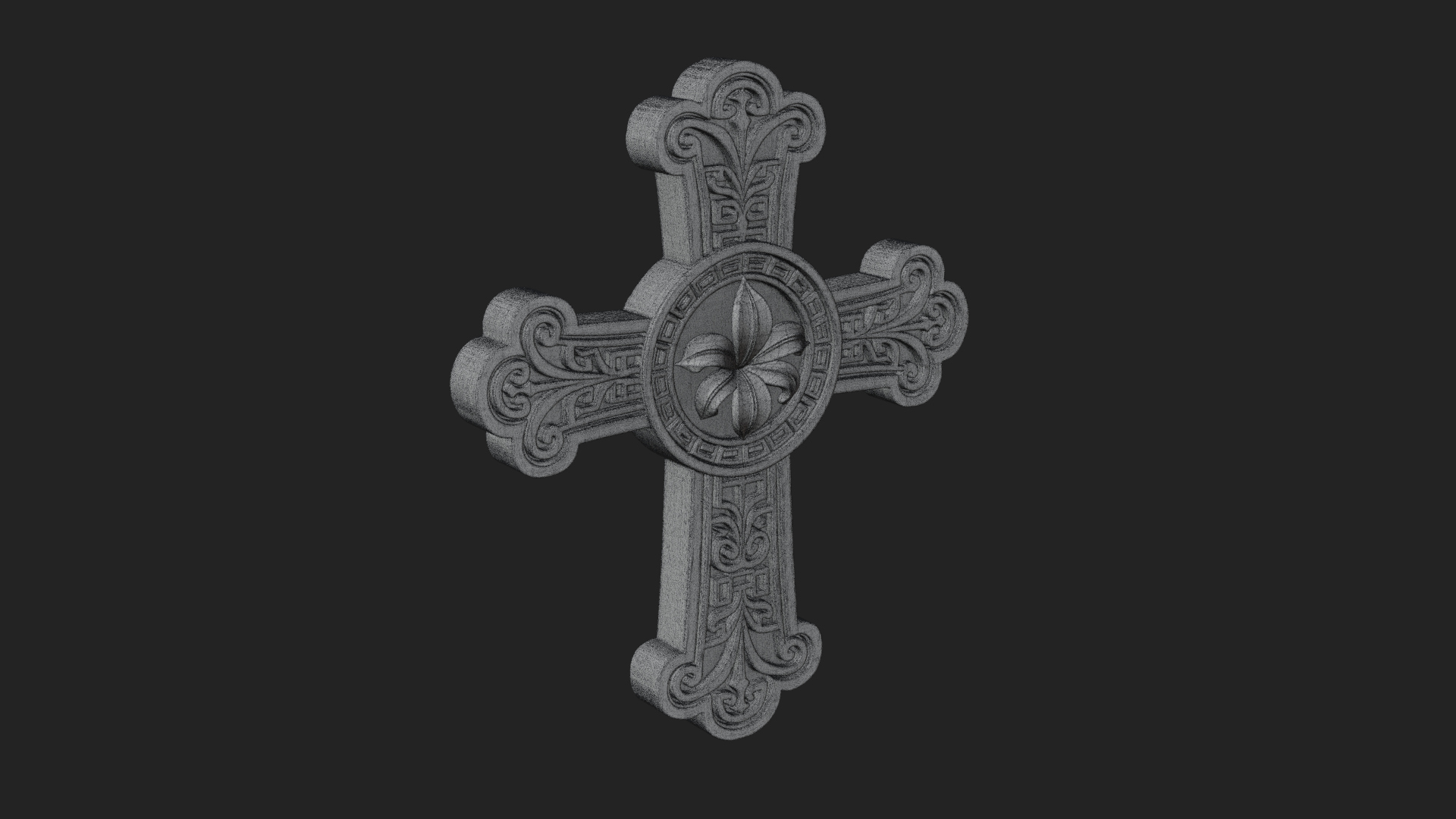 Carved Relief Wall Cross Design 430 3D Print Model 3D Model
