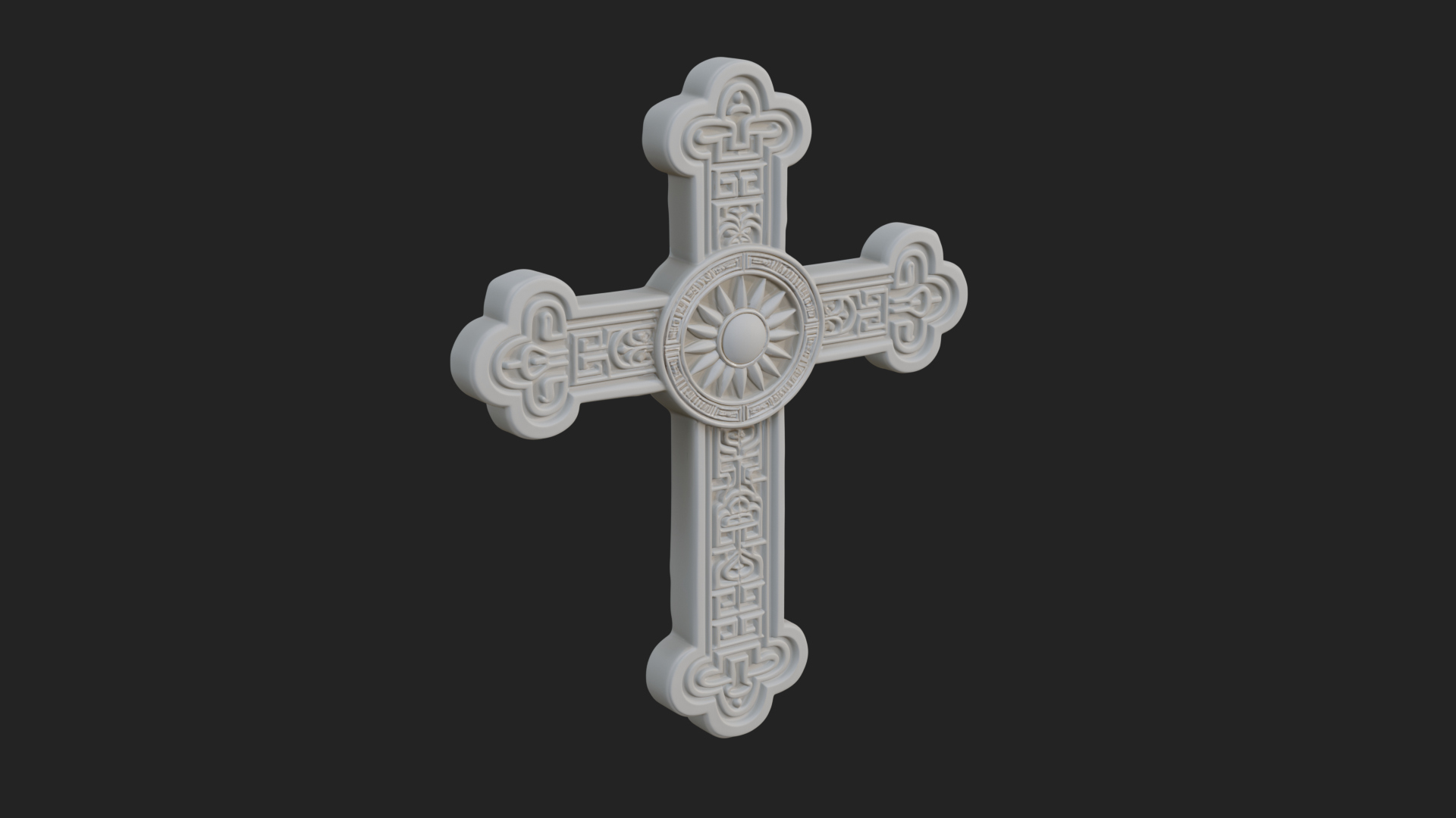 Carved Relief Wall Cross Design 431 3D Print Model 3D Model