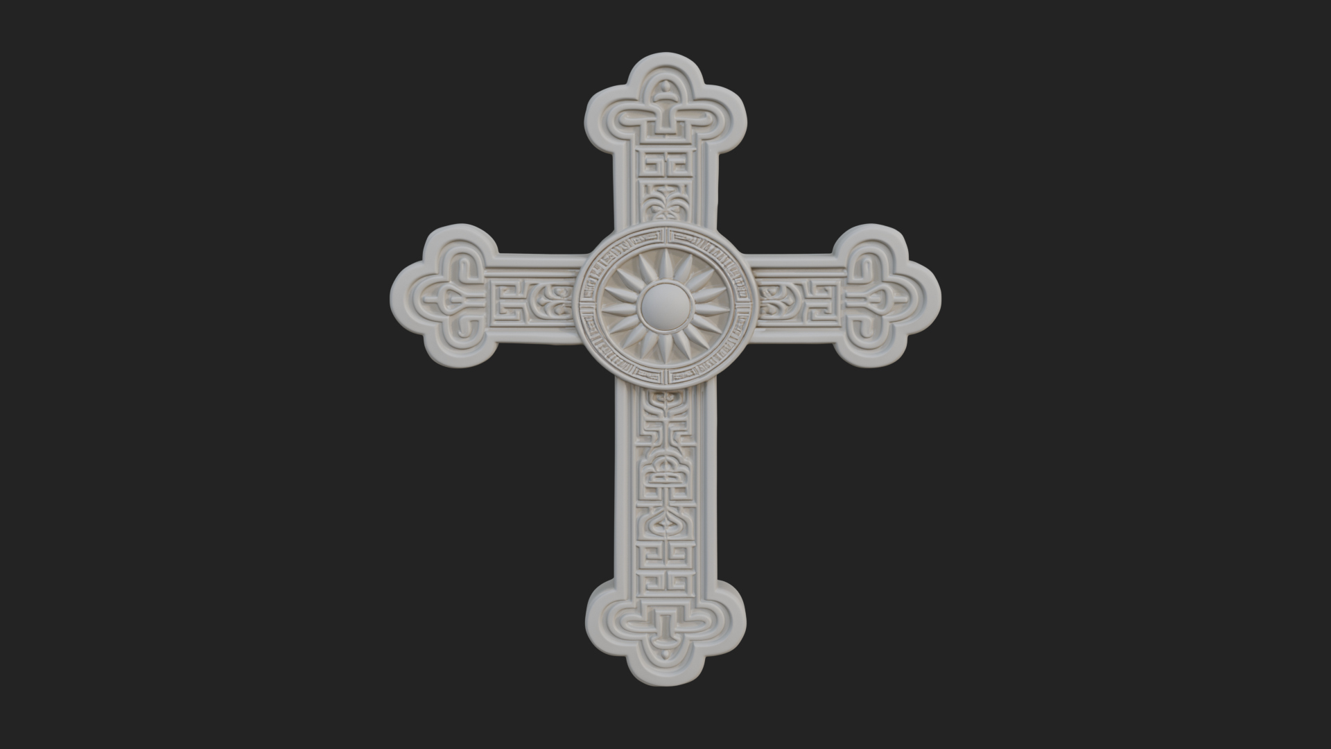Carved Relief Wall Cross Design 431 3D Print Model 3D Model