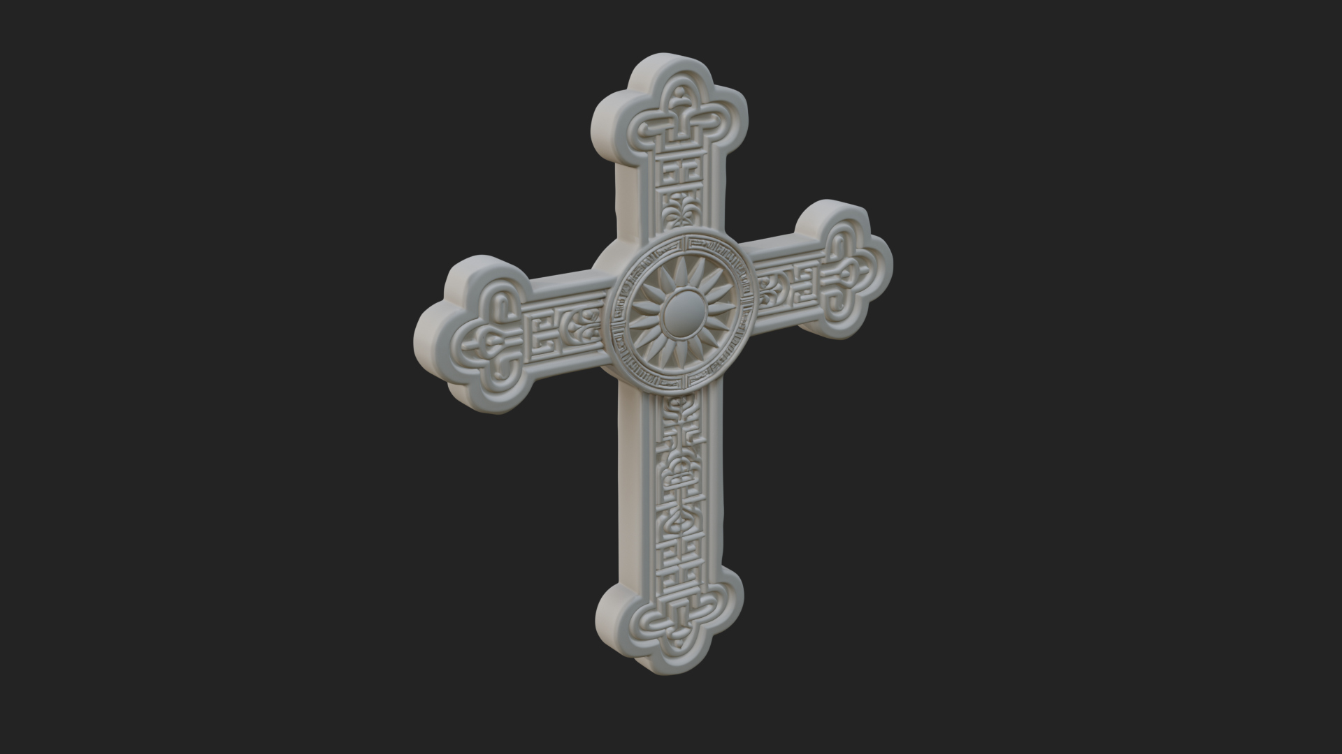 Carved Relief Wall Cross Design 431 3D Print Model 3D Model