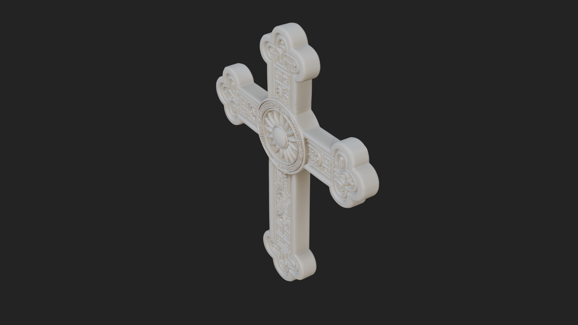 Carved Relief Wall Cross Design 431 3D Print Model 3D Model