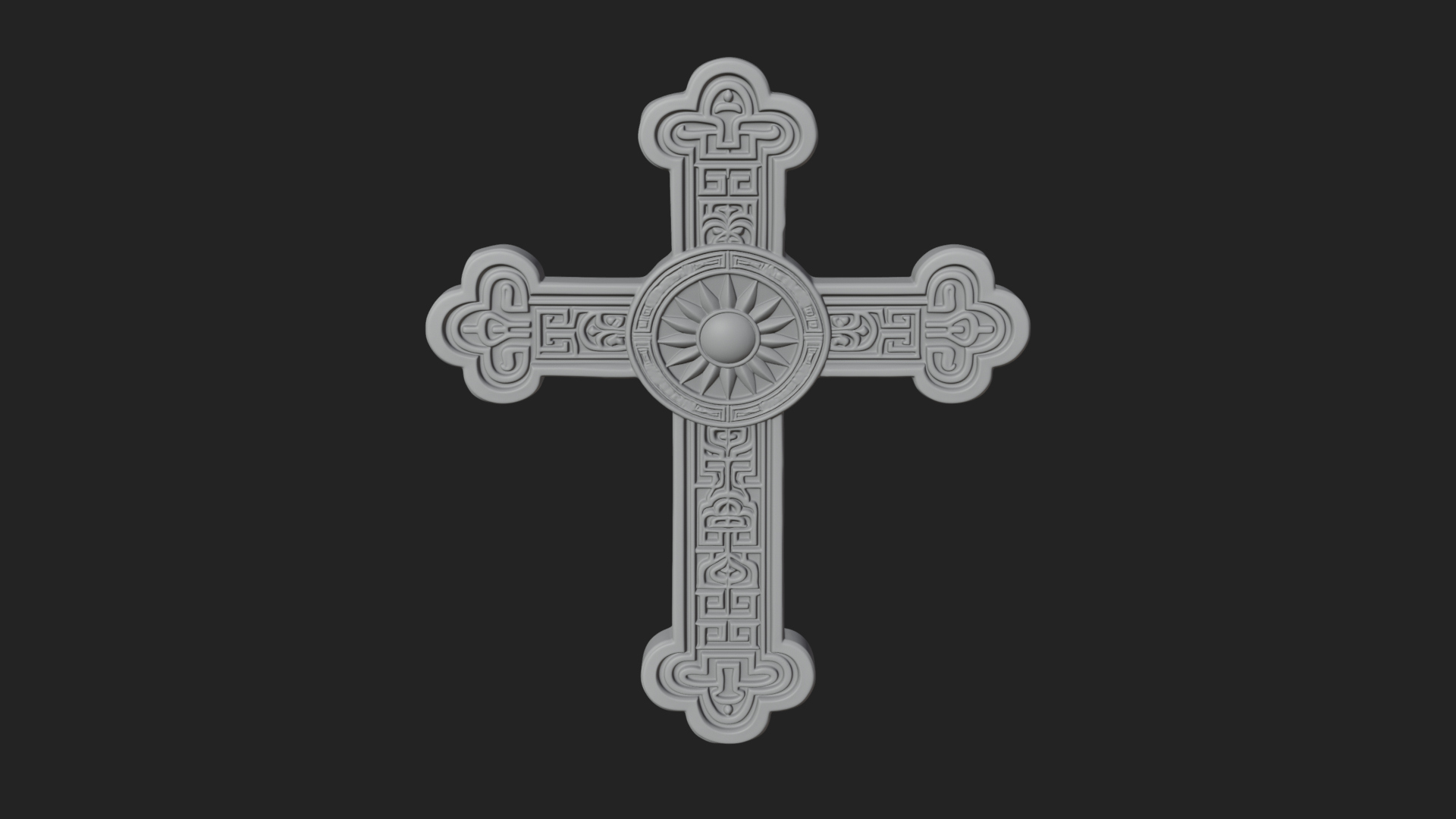 Carved Relief Wall Cross Design 431 3D Print Model 3D Model