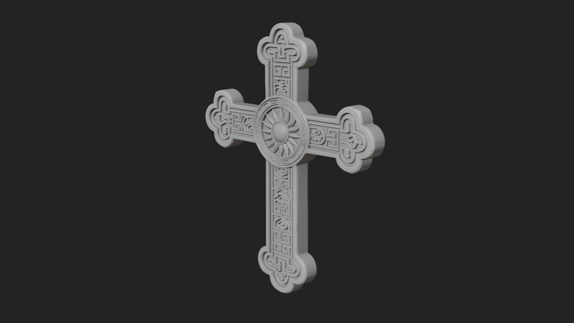 Carved Relief Wall Cross Design 431 3D Print Model 3D Model