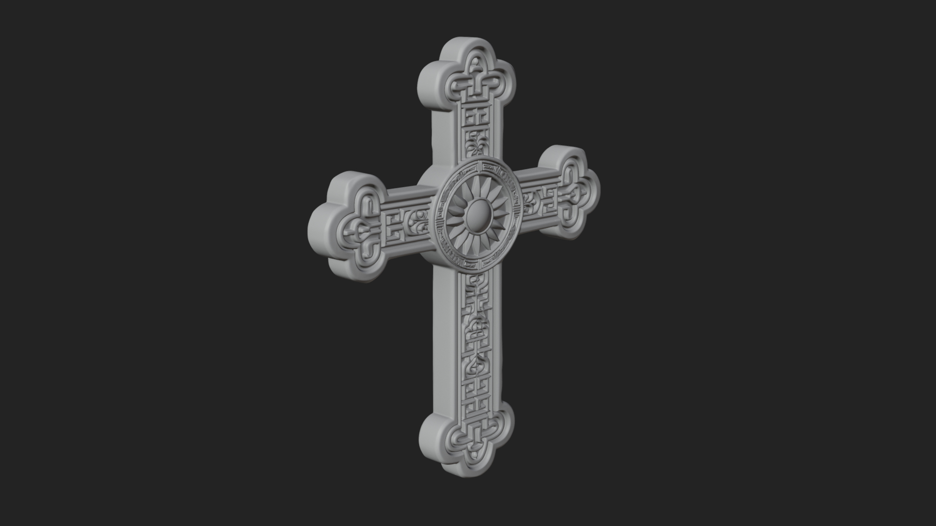 Carved Relief Wall Cross Design 431 3D Print Model 3D Model