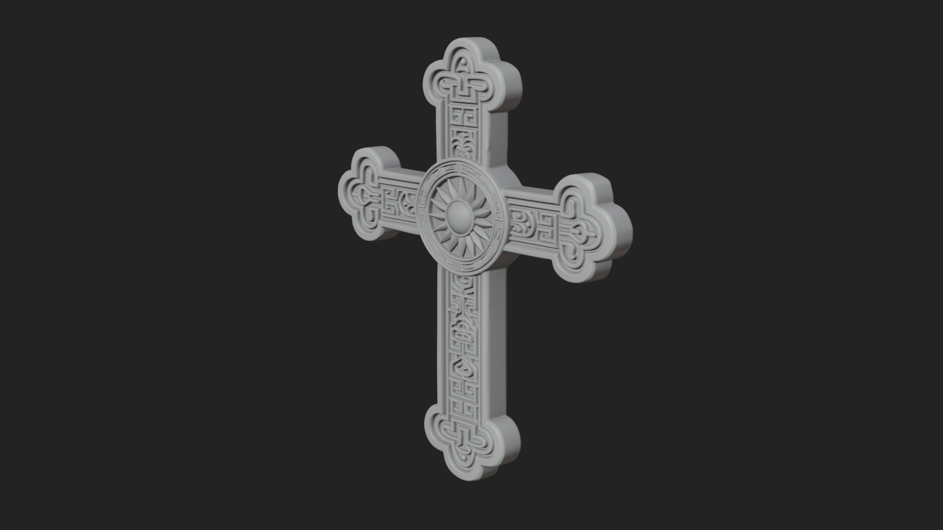 Carved Relief Wall Cross Design 431 3D Print Model 3D Model