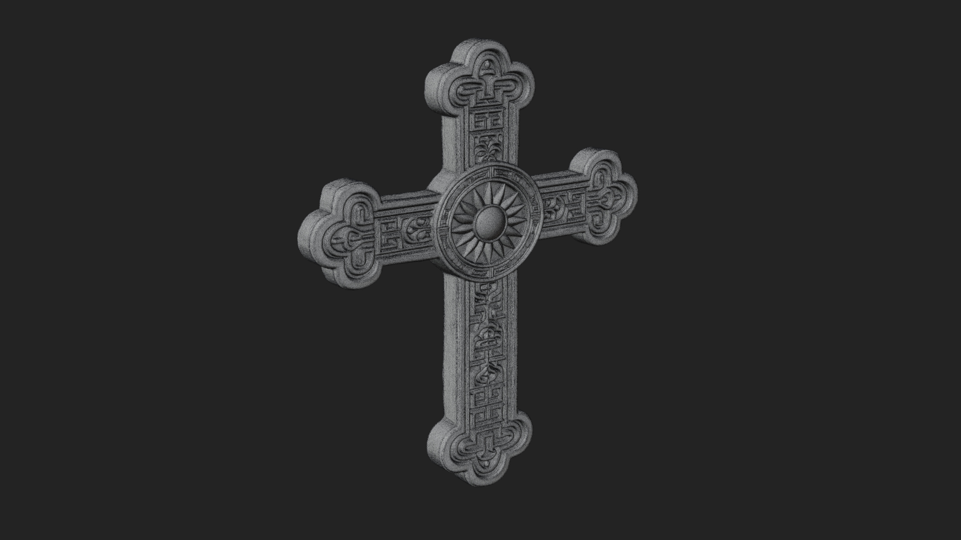 Carved Relief Wall Cross Design 431 3D Print Model 3D Model