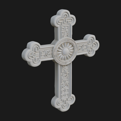 Carved Relief Wall Cross Design 431 3D Print Model