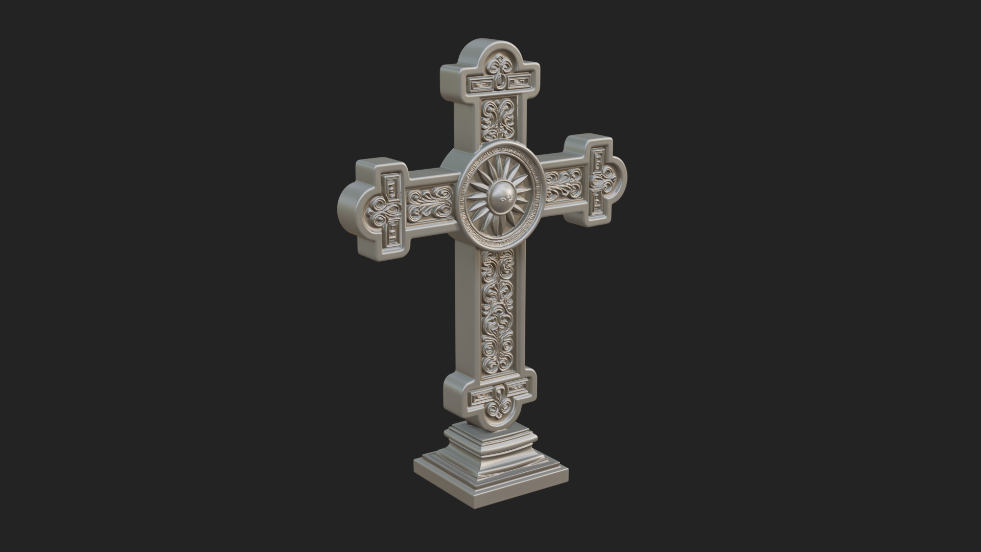 Carved Relief Wall Cross Design 434 3D Print Model 3D Model