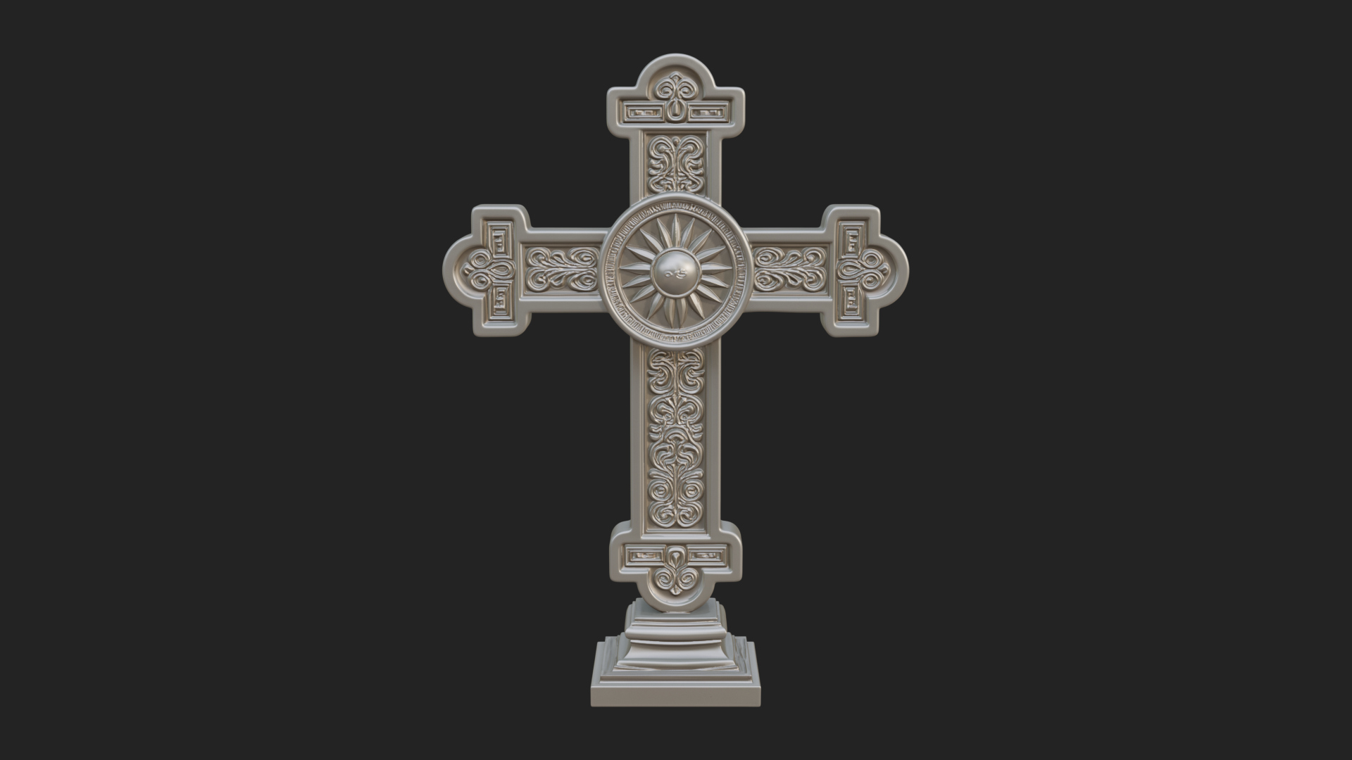 Carved Relief Wall Cross Design 434 3D Print Model 3D Model