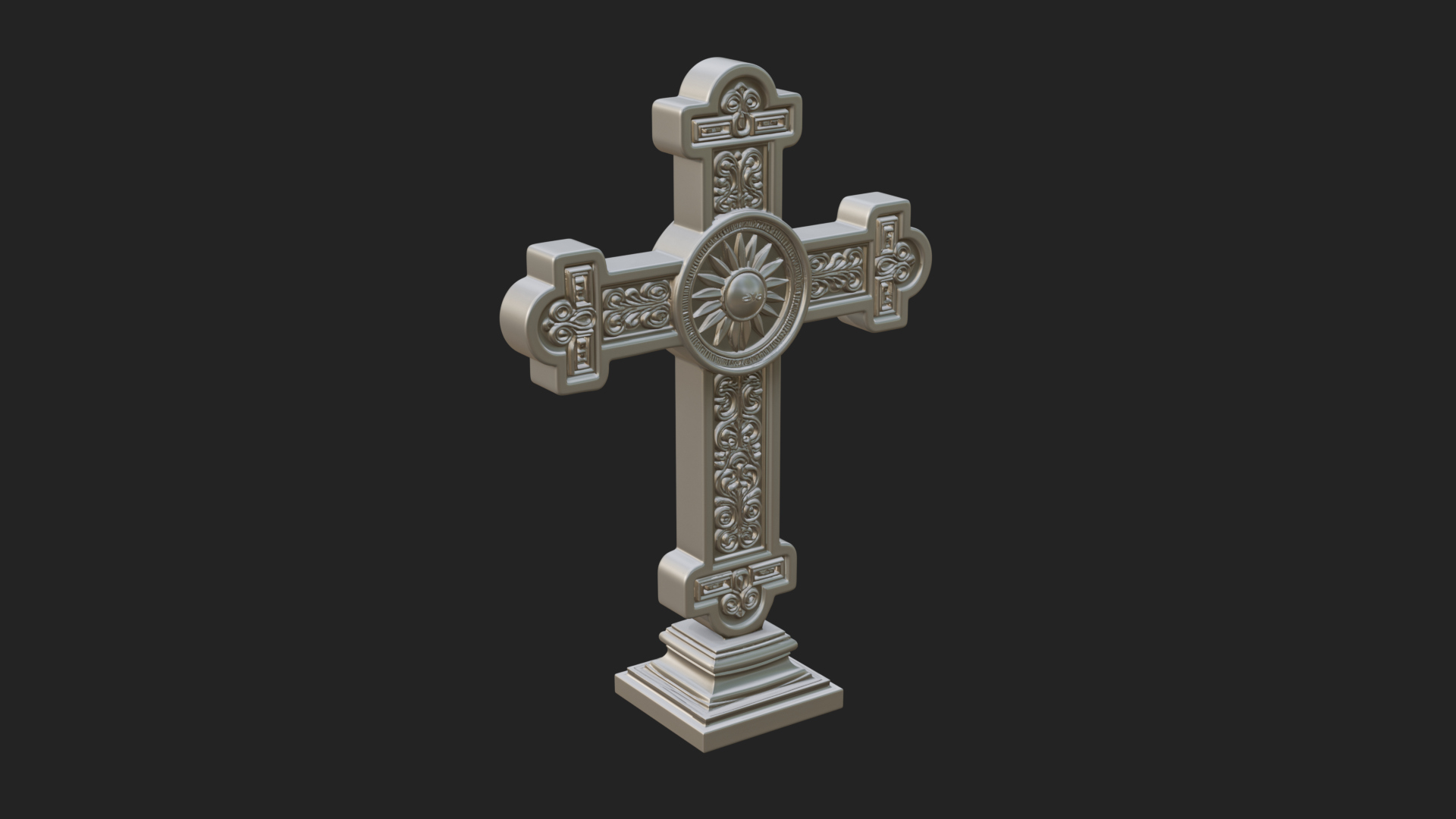 Carved Relief Wall Cross Design 434 3D Print Model 3D Model