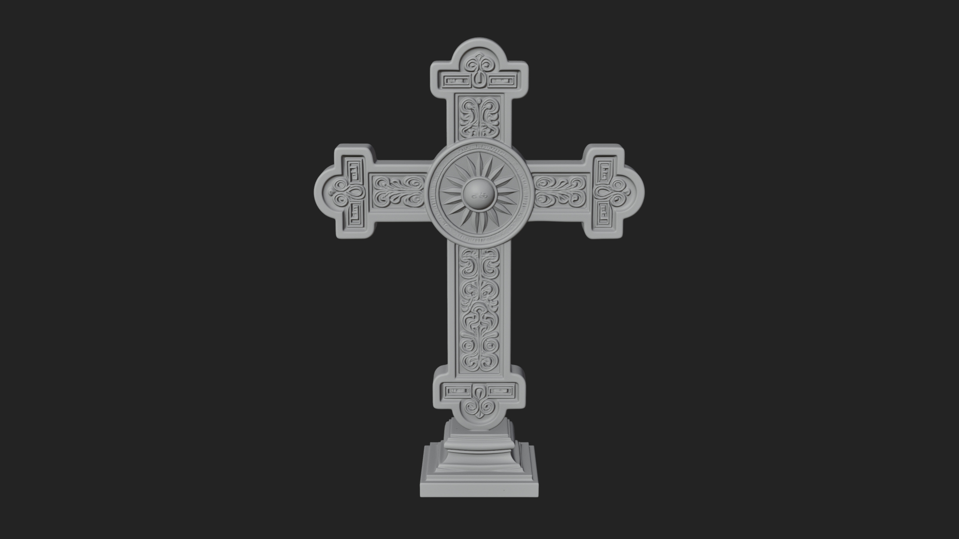 Carved Relief Wall Cross Design 434 3D Print Model 3D Model
