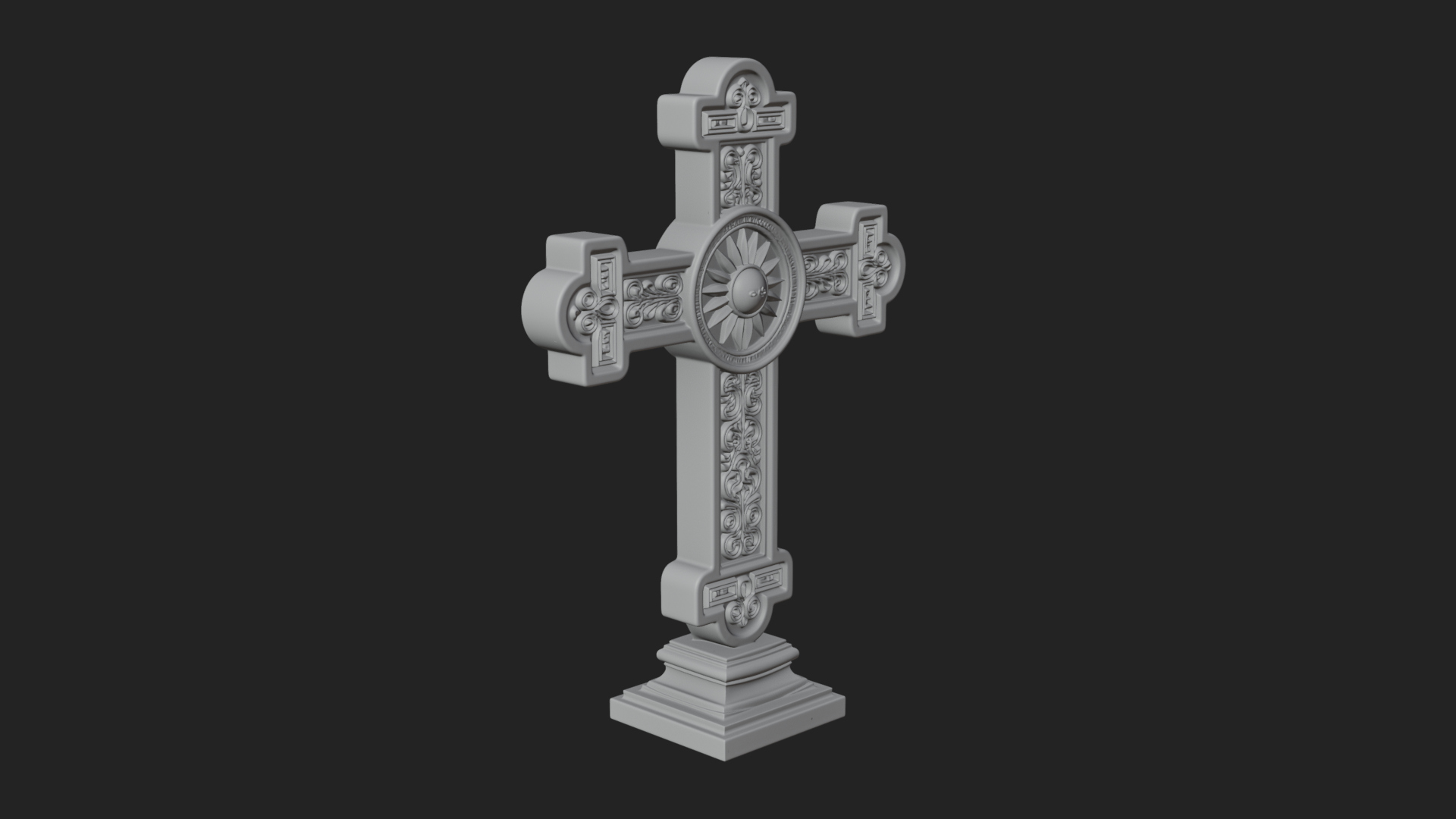 Carved Relief Wall Cross Design 434 3D Print Model 3D Model