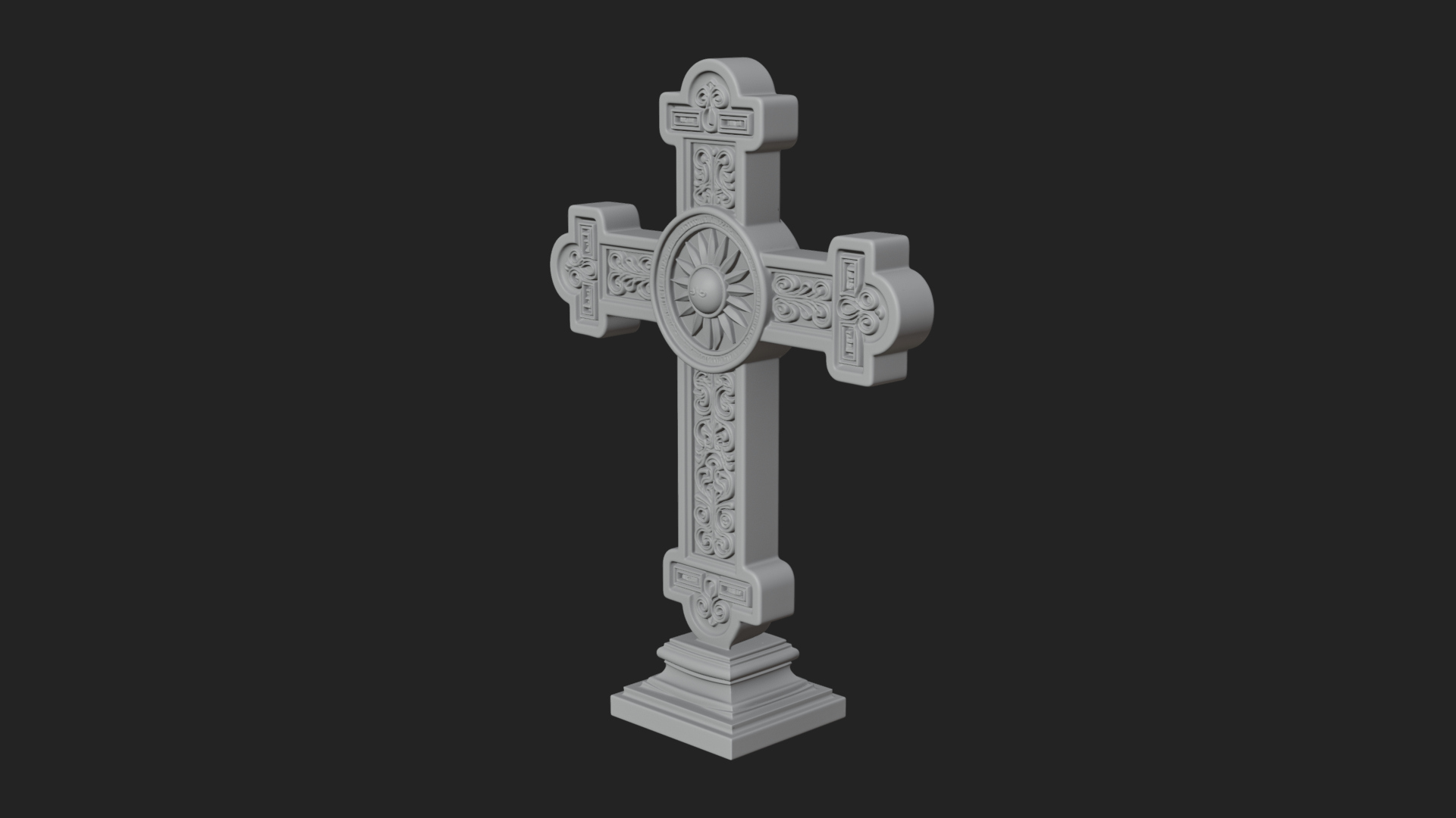 Carved Relief Wall Cross Design 434 3D Print Model 3D Model