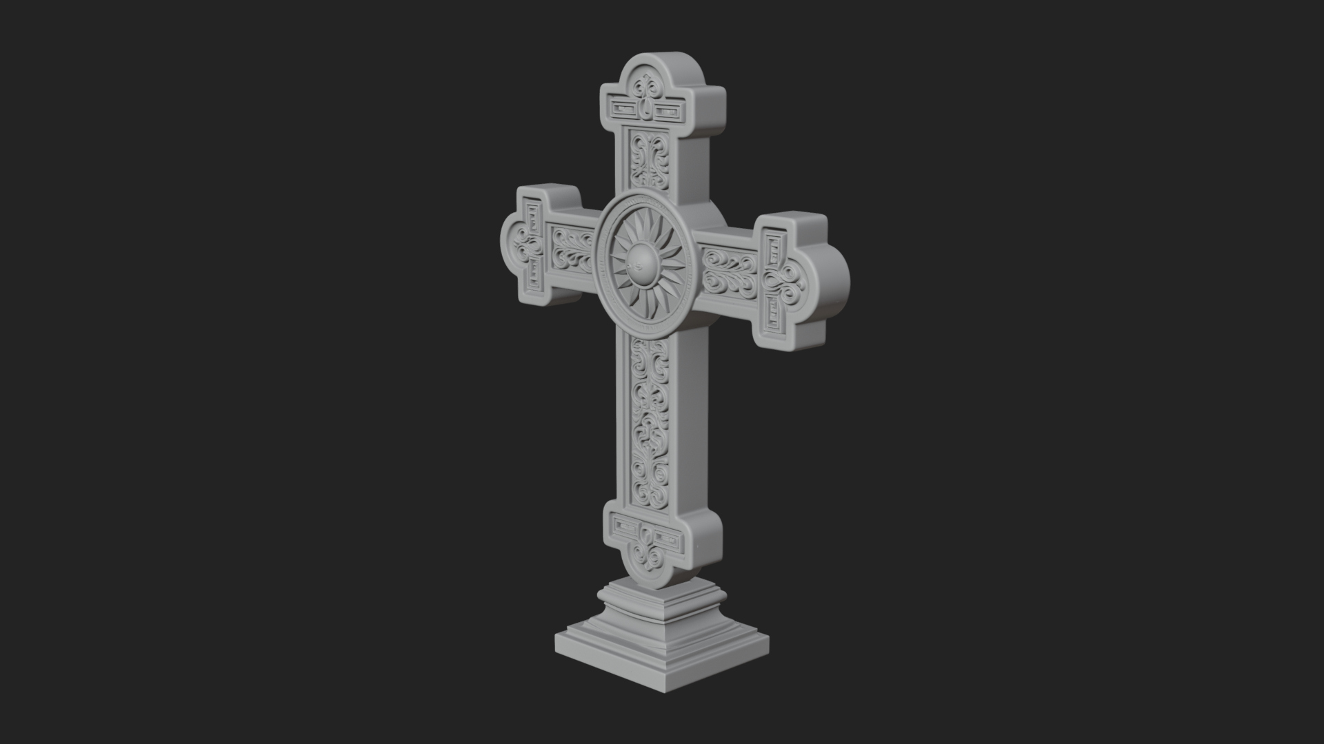 Carved Relief Wall Cross Design 434 3D Print Model 3D Model