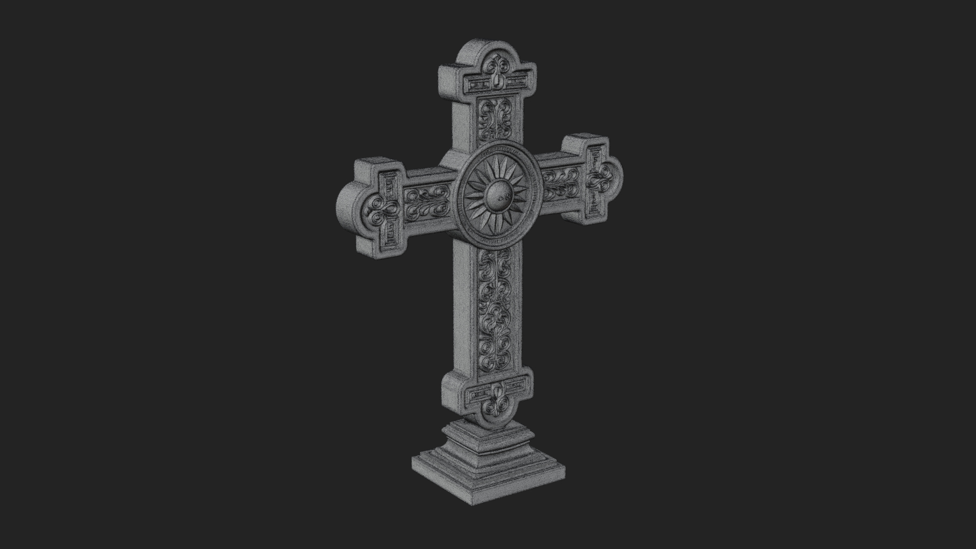 Carved Relief Wall Cross Design 434 3D Print Model 3D Model