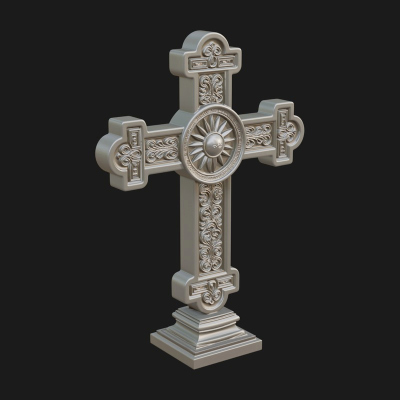 Carved Relief Wall Cross Design 434 3D Print Model