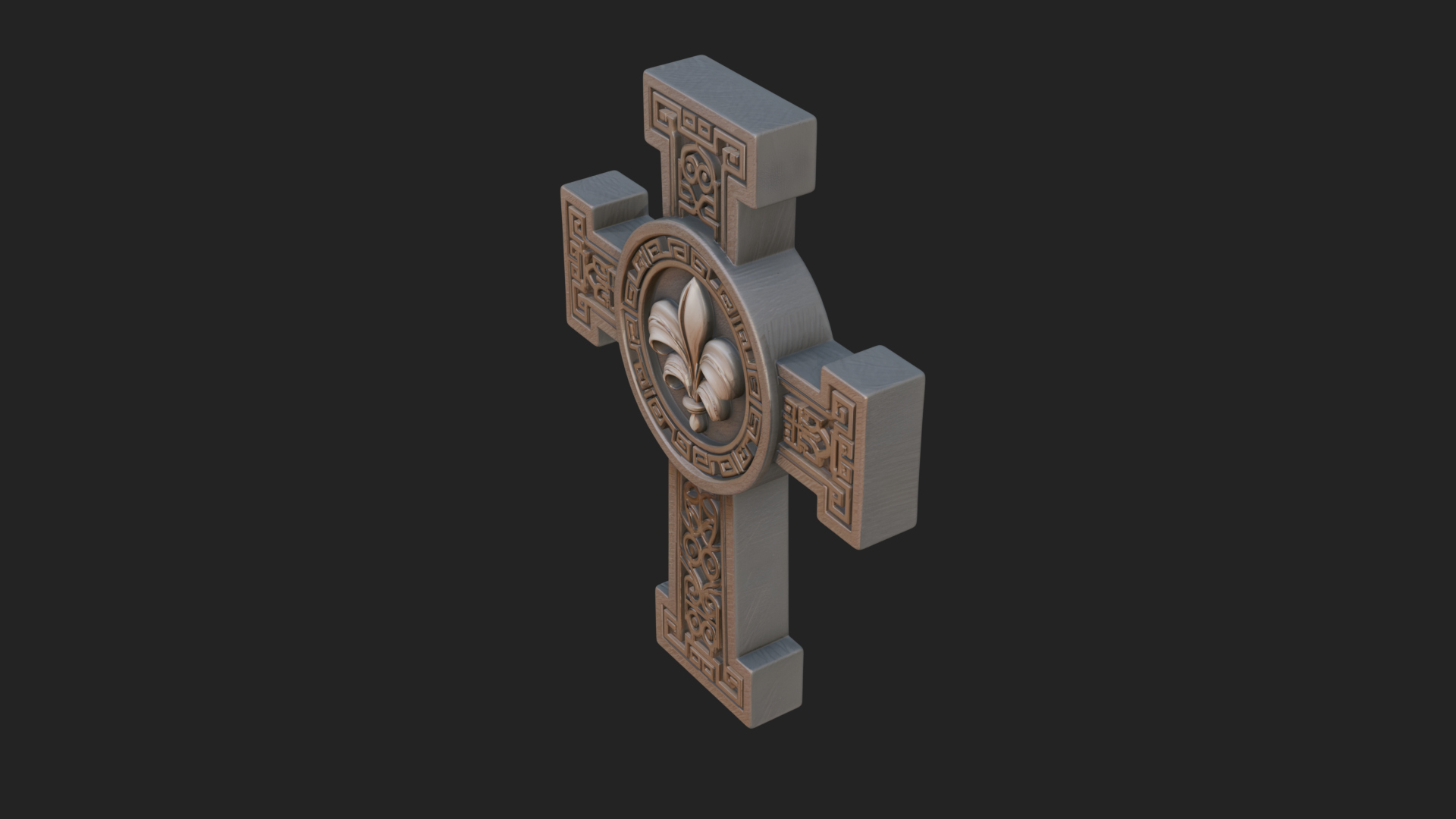 Carved Relief Wall Cross Design 435 3D Print Model 3D Model