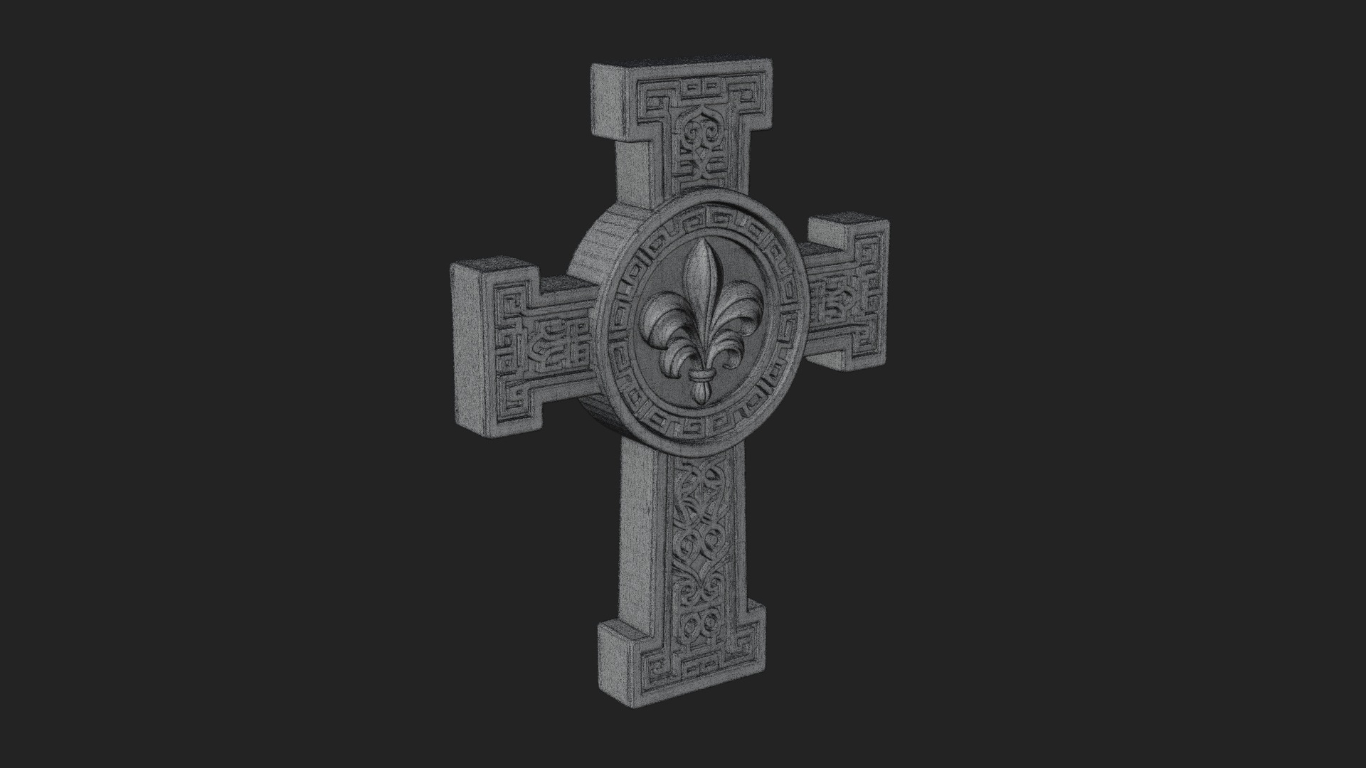 Carved Relief Wall Cross Design 435 3D Print Model 3D Model